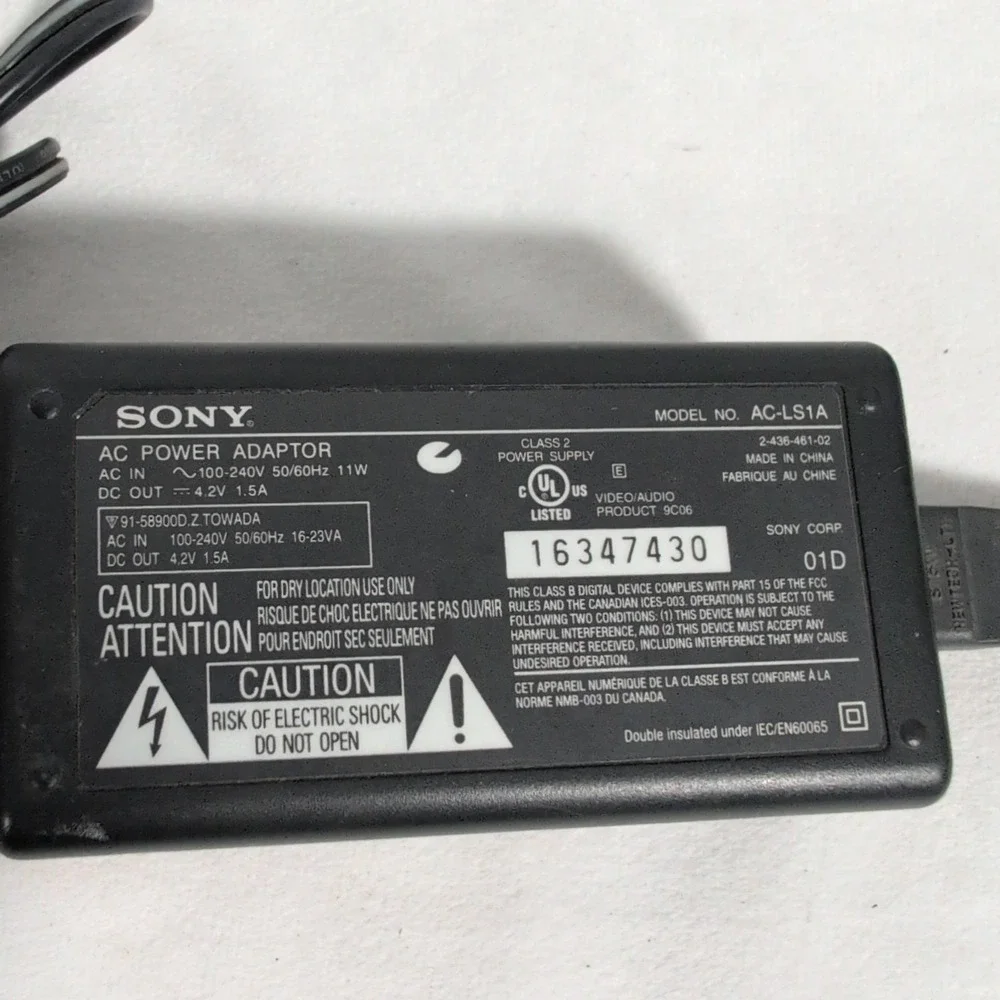 Sony AC-LS1A AC Adapter Power Supply Battery Charger CyberShot 4.2V 1.5A